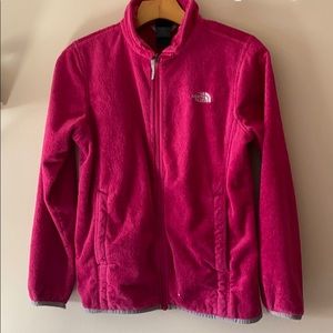 Pink North Face fleece jacket